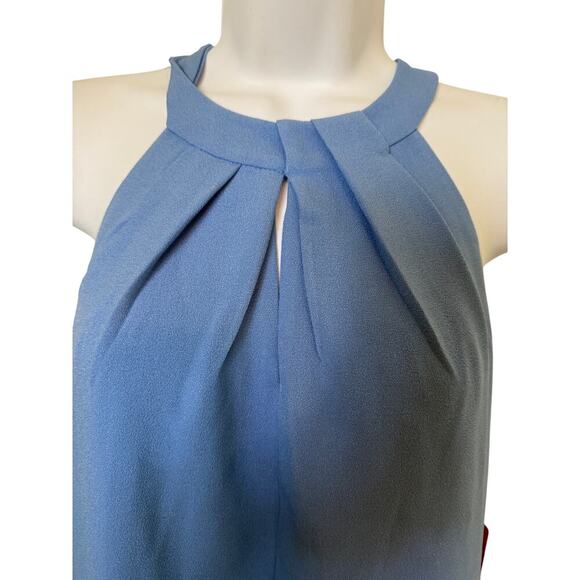 NWT Vince Camuto Summer Blue Drape Neck Sleeveless Dress  4 - Picture 5 of 12